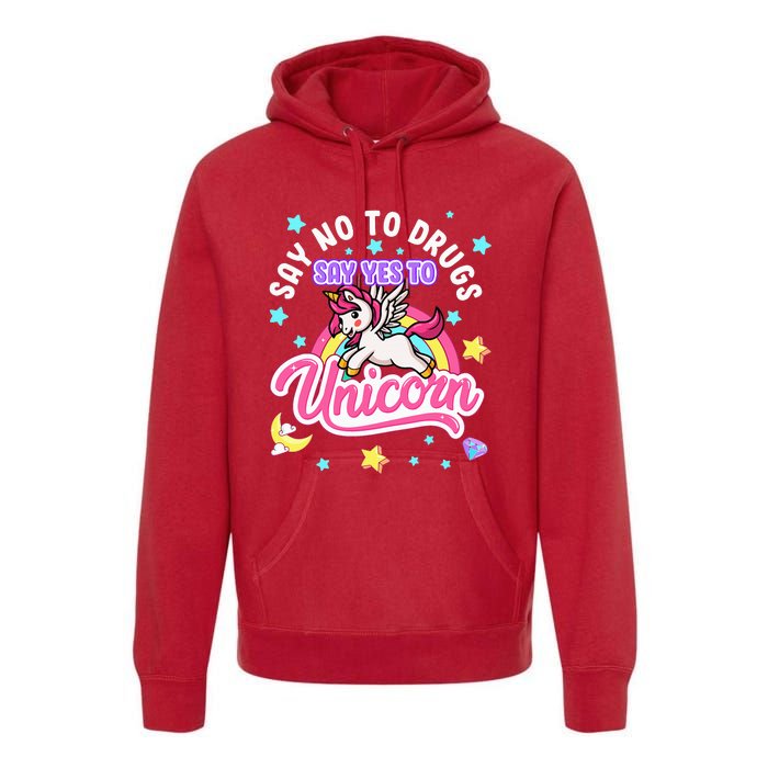 Say No Say Yes to Unicorns Red Ribbon Week Premium Hoodie