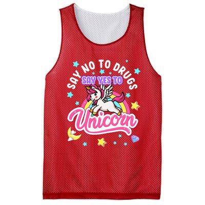 Say No Say Yes to Unicorns Red Ribbon Week Mesh Reversible Basketball Jersey Tank