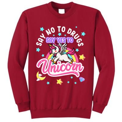 Say No Say Yes to Unicorns Red Ribbon Week Tall Sweatshirt