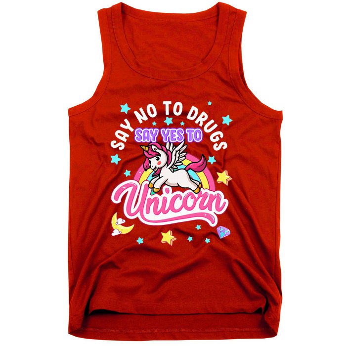 Say No Say Yes to Unicorns Red Ribbon Week Tank Top