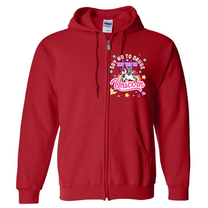 Say No Say Yes to Unicorns Red Ribbon Week Full Zip Hoodie