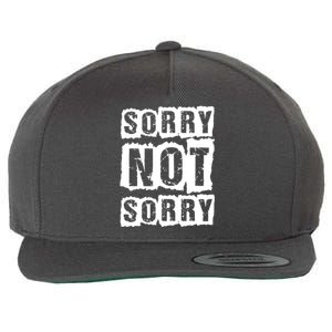 Sorry Not Sorry Wool Snapback Cap