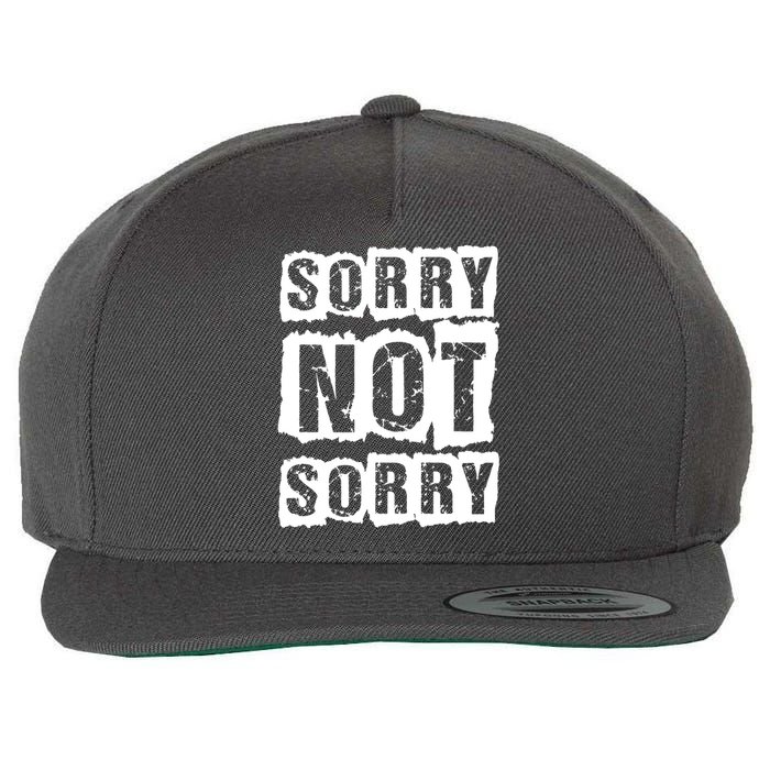 Sorry Not Sorry Wool Snapback Cap