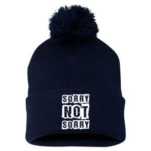 Sorry Not Sorry Pom Pom 12in Knit Beanie