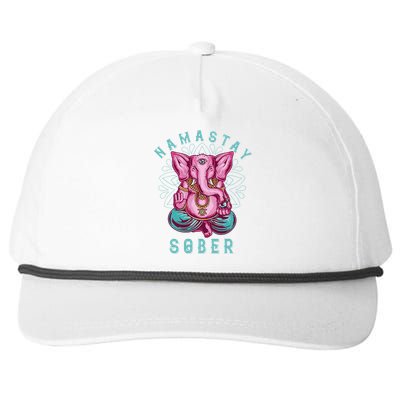 Sobriety Namastay Sober Elephant 12 Step Recovery Buddha Snapback Five-Panel Rope Hat