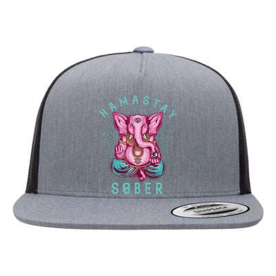 Sobriety Namastay Sober Elephant 12 Step Recovery Buddha Flat Bill Trucker Hat