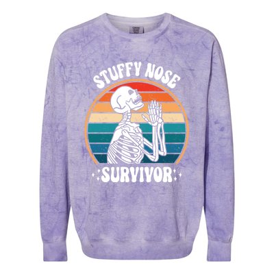 Stuffy Nose Survivor Funny Saying Cool Gift Colorblast Crewneck Sweatshirt