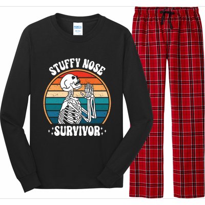 Stuffy Nose Survivor Funny Saying Cool Gift Long Sleeve Pajama Set