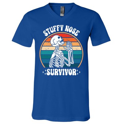 Stuffy Nose Survivor Funny Saying Cool Gift V-Neck T-Shirt