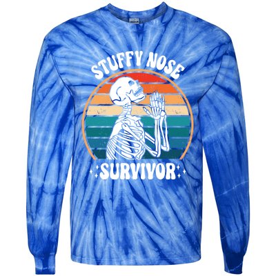 Stuffy Nose Survivor Funny Saying Cool Gift Tie-Dye Long Sleeve Shirt