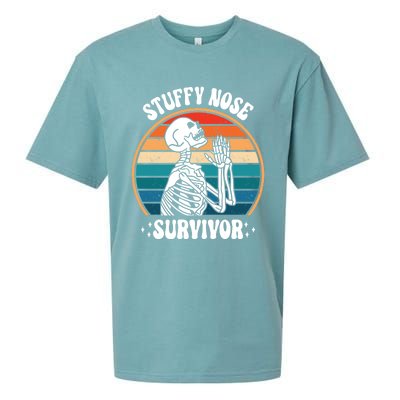 Stuffy Nose Survivor Funny Saying Cool Gift Sueded Cloud Jersey T-Shirt