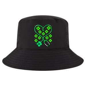 Shamrock Nurse St Patricks Day Stethoscope Heartbeat Clover Cool Comfort Performance Bucket Hat