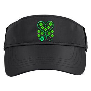 Shamrock Nurse St Patricks Day Stethoscope Heartbeat Clover Adult Drive Performance Visor