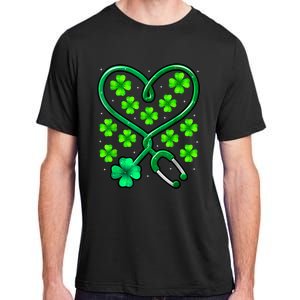 Shamrock Nurse St Patricks Day Stethoscope Heartbeat Clover Adult ChromaSoft Performance T-Shirt