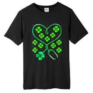 Shamrock Nurse St Patricks Day Stethoscope Heartbeat Clover Tall Fusion ChromaSoft Performance T-Shirt