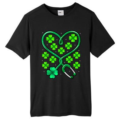 Shamrock Nurse St Patricks Day Stethoscope Heartbeat Clover Tall Fusion ChromaSoft Performance T-Shirt