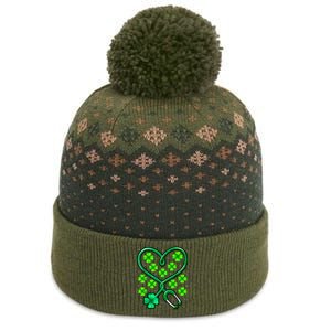 Shamrock Nurse St Patricks Day Stethoscope Heartbeat Clover The Baniff Cuffed Pom Beanie