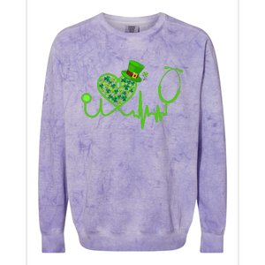 Stethoscope Nurse St Patrick's Day Lucky Nurse Shamrock Colorblast Crewneck Sweatshirt