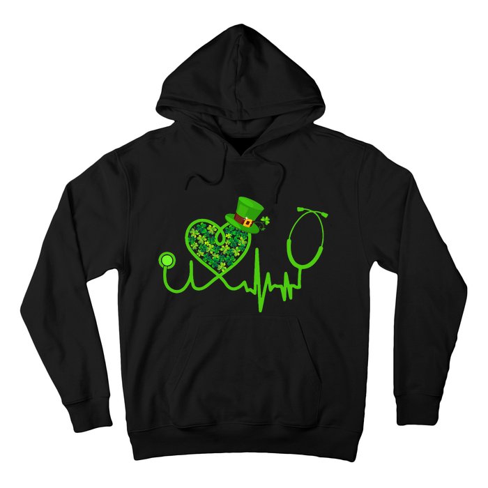 Stethoscope Nurse St Patrick's Day Lucky Nurse Shamrock Hoodie