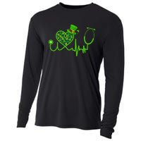 Stethoscope Nurse St Patrick's Day Lucky Nurse Shamrock Cooling Performance Long Sleeve Crew