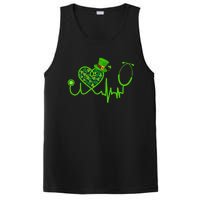 Stethoscope Nurse St Patrick's Day Lucky Nurse Shamrock PosiCharge Competitor Tank