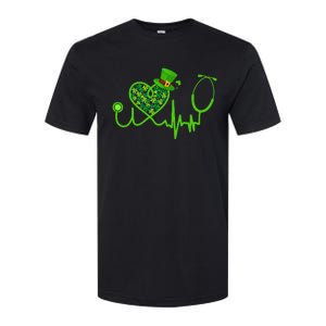 Stethoscope Nurse St Patrick's Day Lucky Nurse Shamrock Softstyle CVC T-Shirt