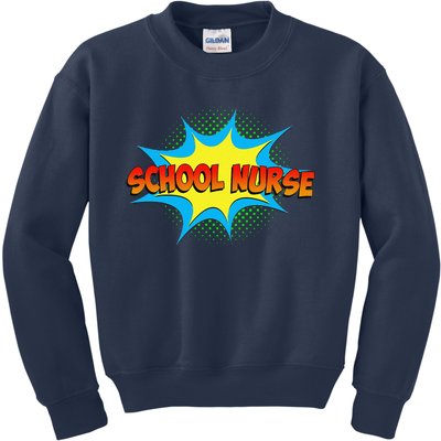 School Nurse Superhero Comics Cool International Nurses Day Kids Sweatshirt