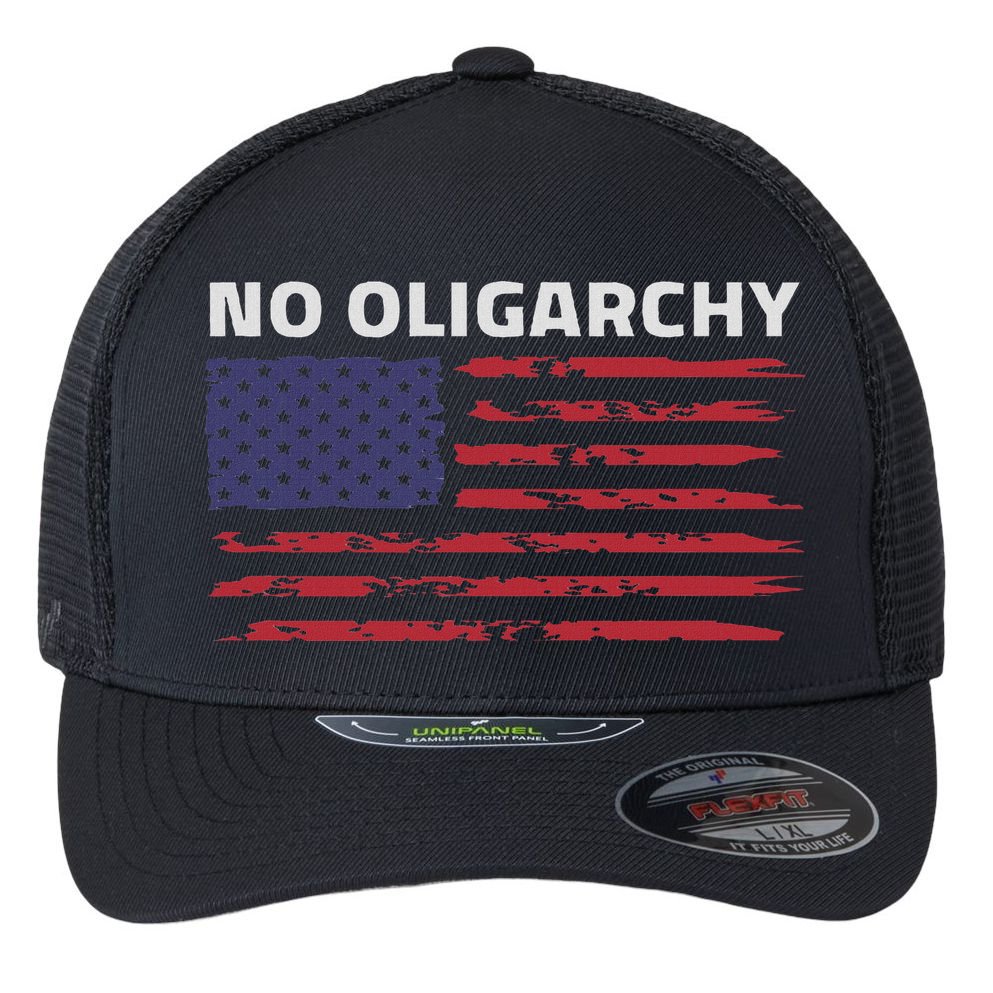 Say No To Oligarchy Usa Us American Flexfit Unipanel Trucker Cap