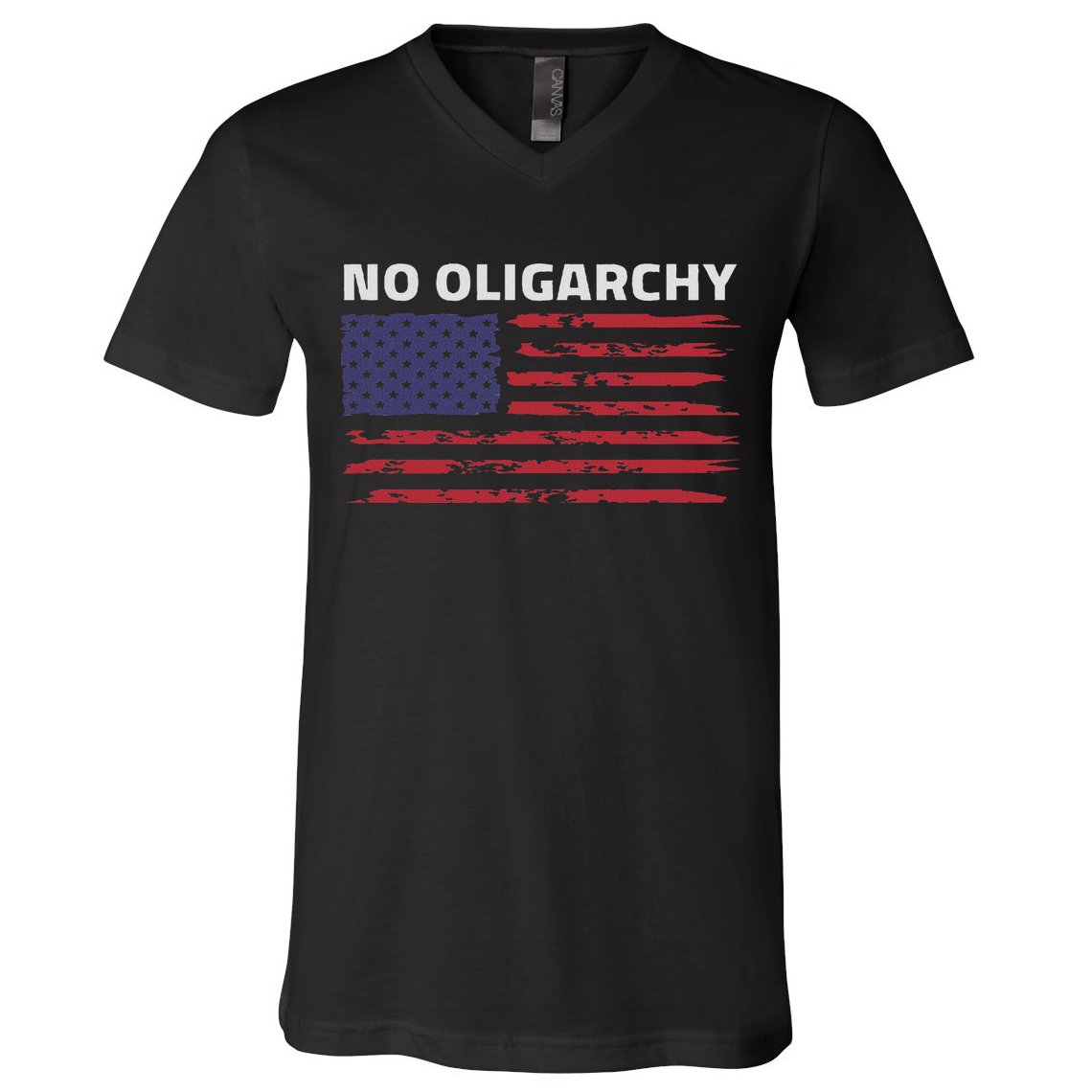 Say No To Oligarchy Usa Us American V-Neck T-Shirt