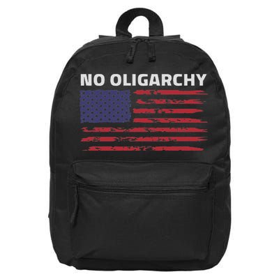 Say No To Oligarchy Usa Us American 16 in Basic Backpack