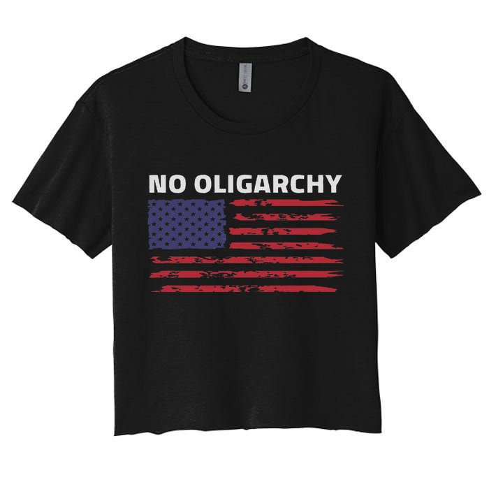 Say No To Oligarchy Usa Us American Women's Crop Top Tee
