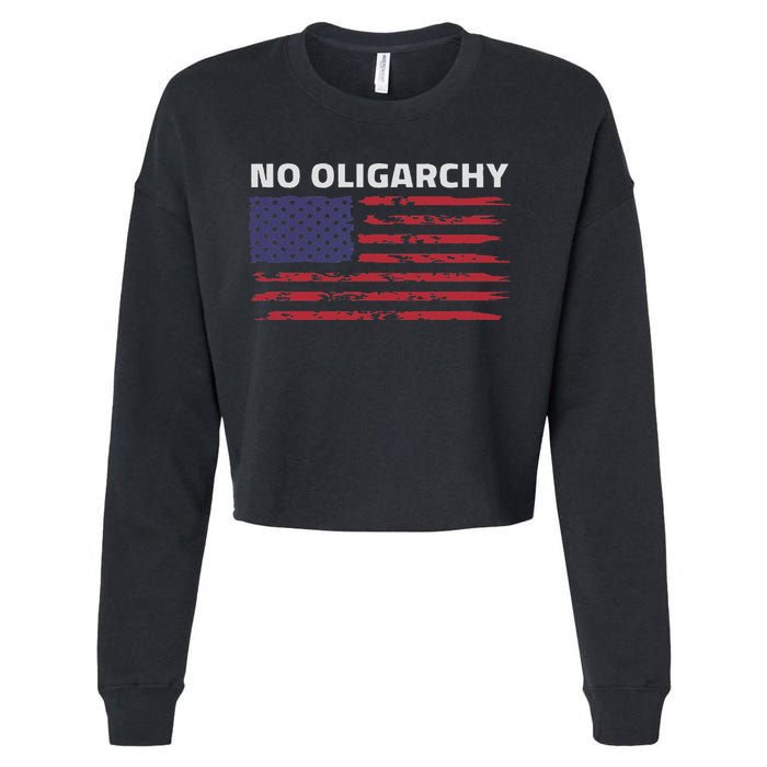 Say No To Oligarchy Usa Us American Cropped Pullover Crew