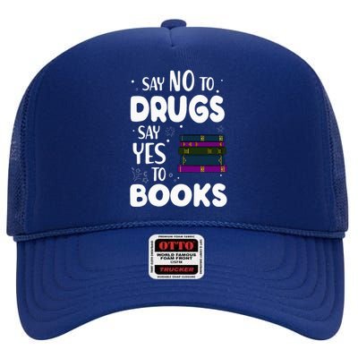 Say No To Say Yes To Books  Red Ribbon Week High Crown Mesh Back Trucker Hat