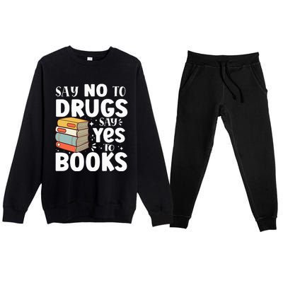 Say No To Drugs Say Yes To Books Anti drug Red Ribbon Week Premium Crewneck Sweatsuit Set