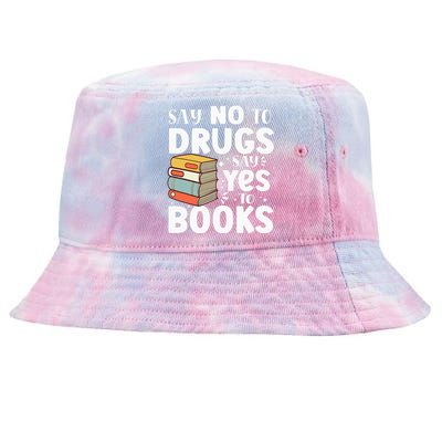 Say No To Drugs Say Yes To Books Anti drug Red Ribbon Week Tie-Dyed Bucket Hat