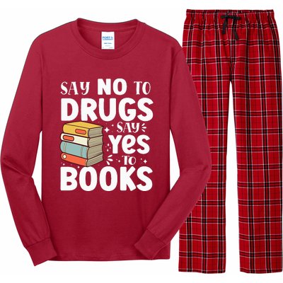 Say No To Drugs Say Yes To Books Anti drug Red Ribbon Week Long Sleeve Pajama Set