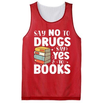 Say No To Drugs Say Yes To Books Anti drug Red Ribbon Week Mesh Reversible Basketball Jersey Tank