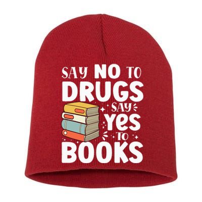 Say No To Drugs Say Yes To Books Anti drug Red Ribbon Week Short Acrylic Beanie