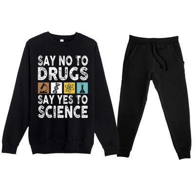 Say No To Drugs Say Yes To Science Antidrug Red Ribbon Week Premium Crewneck Sweatsuit Set