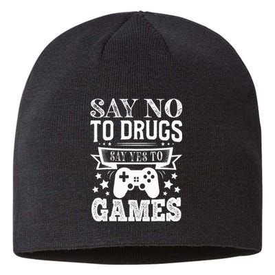 Say No To Drugs Say Yes To Games Red Ribbon Week Anti Drug Sustainable Beanie