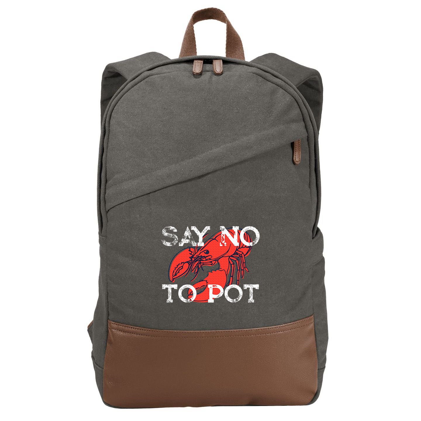 Say No To Pot Funny Lobster Seafood Lover Cotton Canvas Backpack