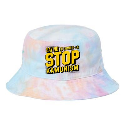 Say No To Commie La Stop Kamunism Funny Anti Kamala Harris Tie Dye Newport Bucket Hat