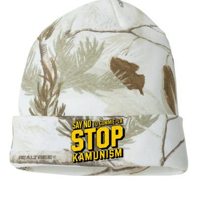 Say No To Commie La Stop Kamunism Funny Anti Kamala Harris Kati Licensed 12" Camo Beanie