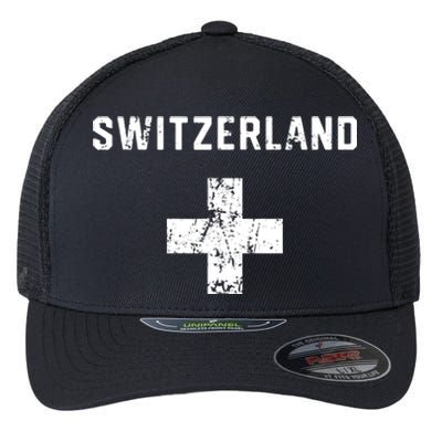 Switzerland National Team Swiss Jersey Retro Vintage Flexfit Unipanel Trucker Cap