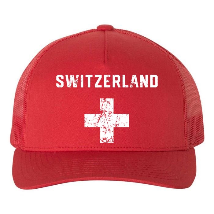 Switzerland National Team Swiss Jersey Retro Vintage Yupoong Adult 5-Panel Trucker Hat