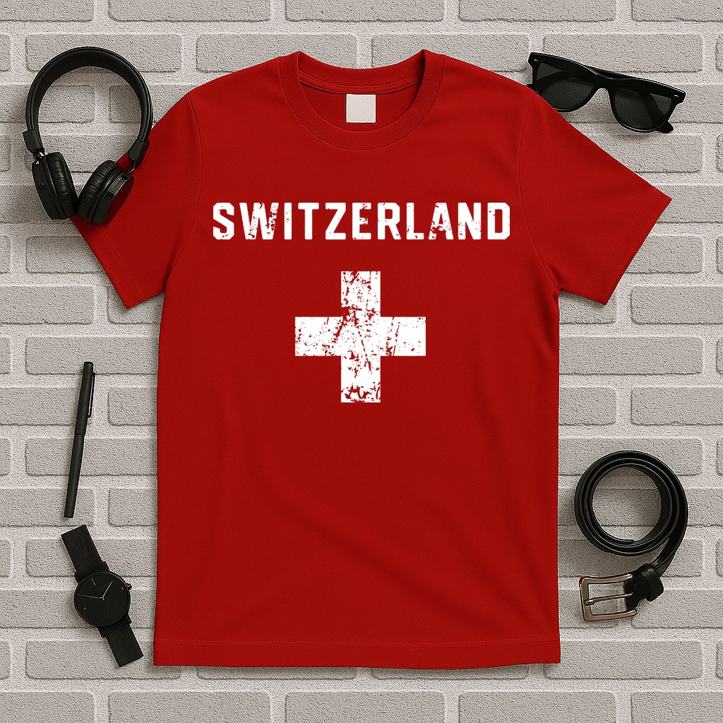 Switzerland National Team Swiss Jersey Retro Vintage T-Shirt