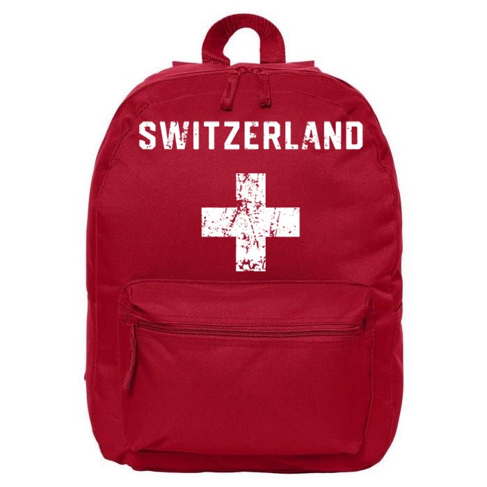 Switzerland National Team Swiss Jersey Retro Vintage 16 in Basic Backpack