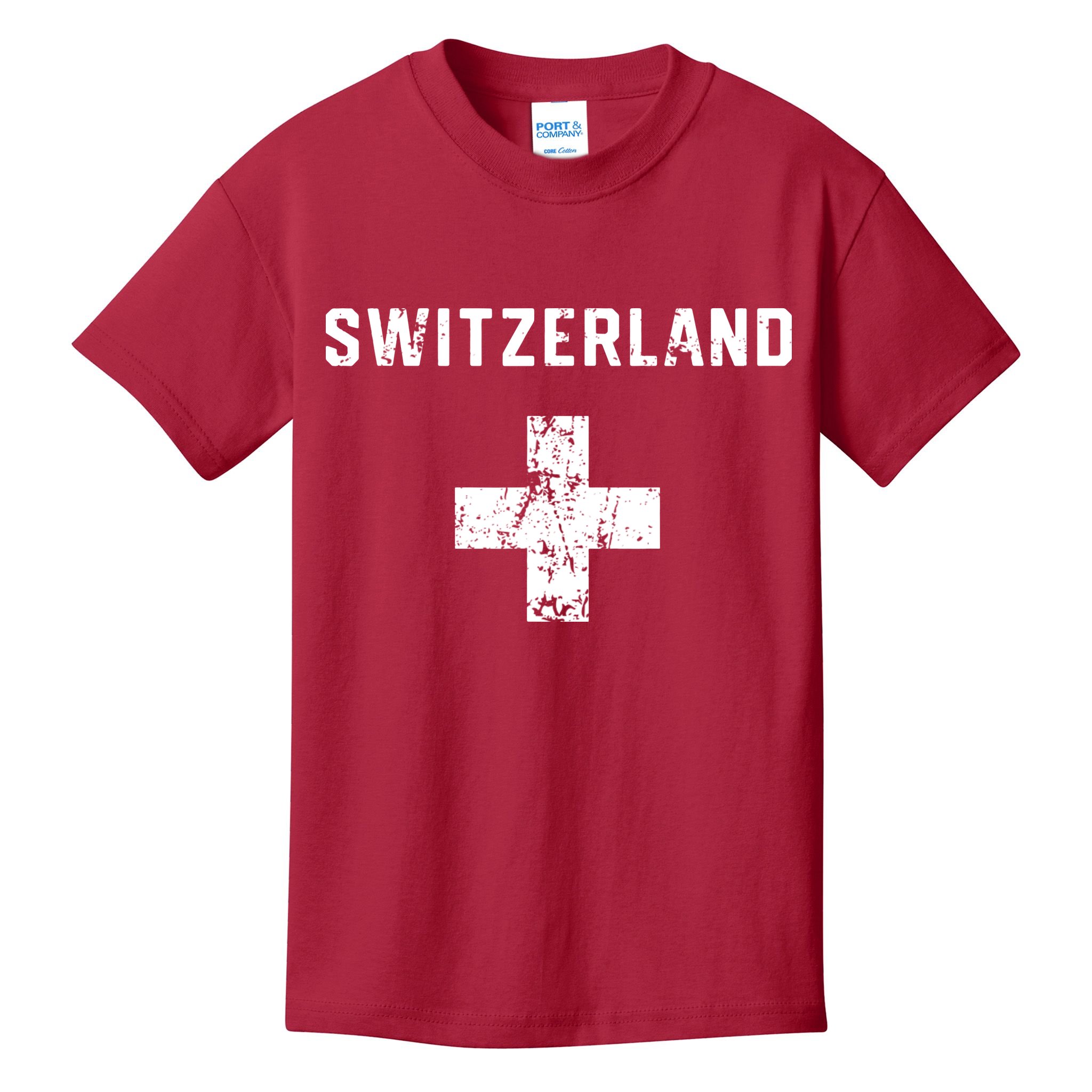 Switzerland National Team Swiss Jersey Retro Vintage Kids T-Shirt