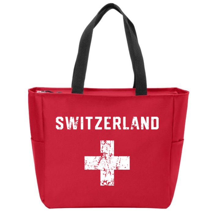 Switzerland National Team Swiss Jersey Retro Vintage Zip Tote Bag