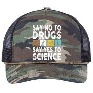 Say No To Drugs Say Yes To Science Antidrug Red Ribbon Week Retro Rope Trucker Hat Cap